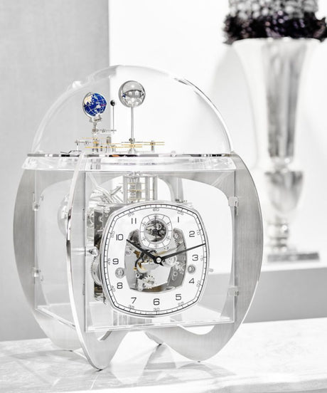 Handmade Tellurium IV Mechanical Clock on Table