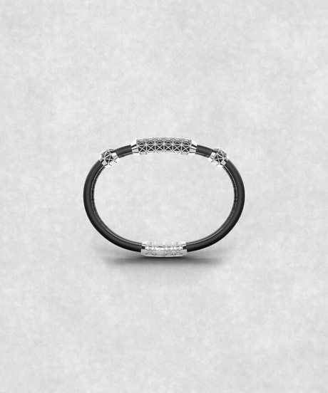 Double Bracelet Gladius, White Gold, 29 Diamonds. 