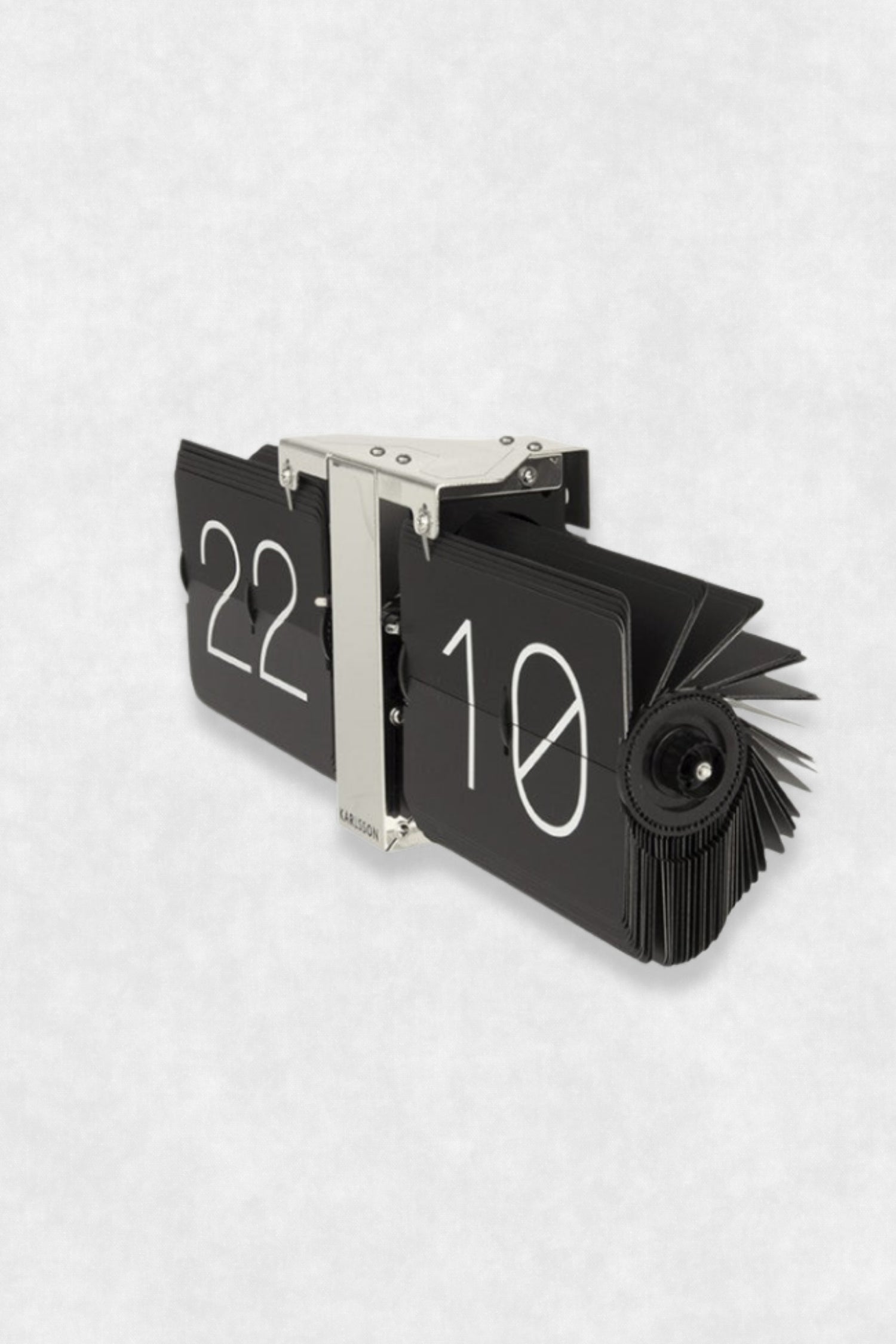 Flip clock Black and Silver Side view