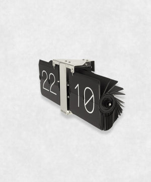 Flip clock Black and Silver Side view
