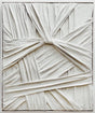 Grey sculptural wall art titled "Knot" by Sarah Kvejborg, resembling a twisted knot.